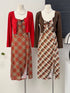 Vintage Spaghetti Strap Side Slit Dress with Cardigan